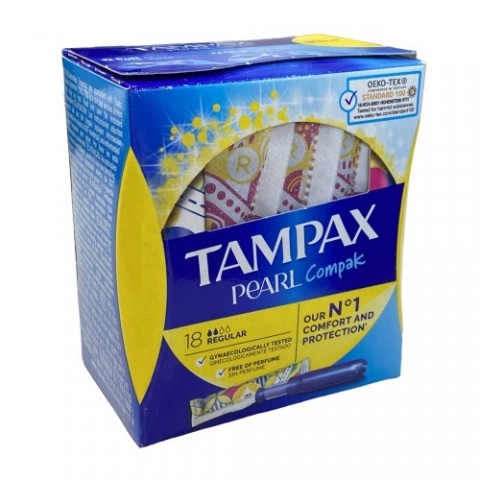 TAMPAX COMPAK PEARL REGULAR 18 UNIDADES