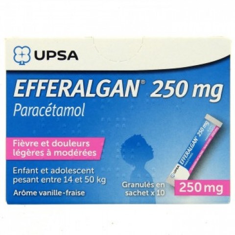 EFFERALGAN 250MG VANILLE-FRAISE 10 STICK