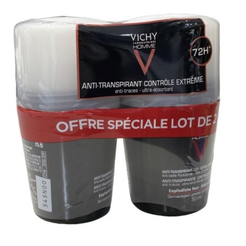 VICHY HOMME DEO BILLE ANTI-TRANSP 2X50ML