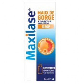 MAXILASE MAUX DE GORGE SIROP MANDARINE FLACON 200ML